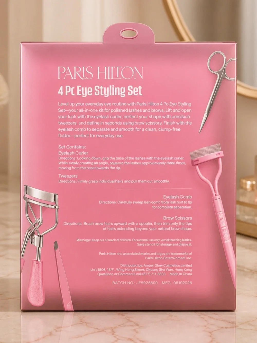 Paris Hilton 4 Pc Eye Styling Set NWT Pink Beauty Tools